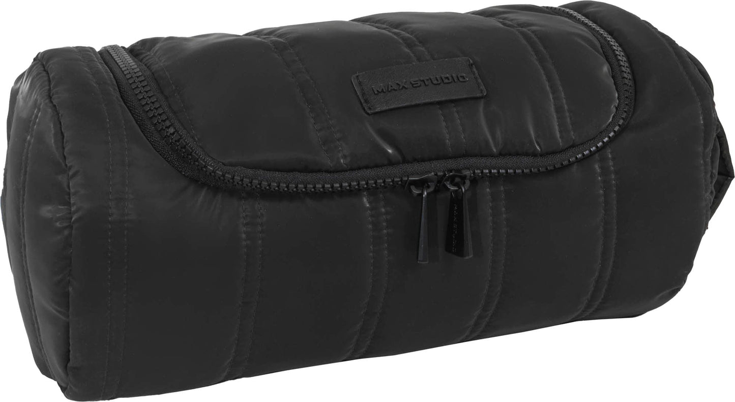 Max Studio Tubular Quilted Nylon Hanging Toiletry Dopp Kitt