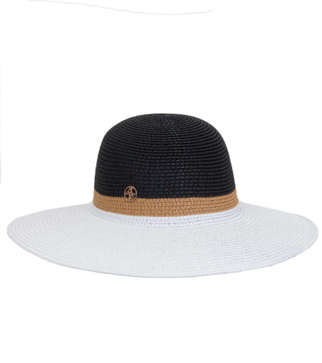 Adrienne Vittadini Straw Color Block Floppy Hat