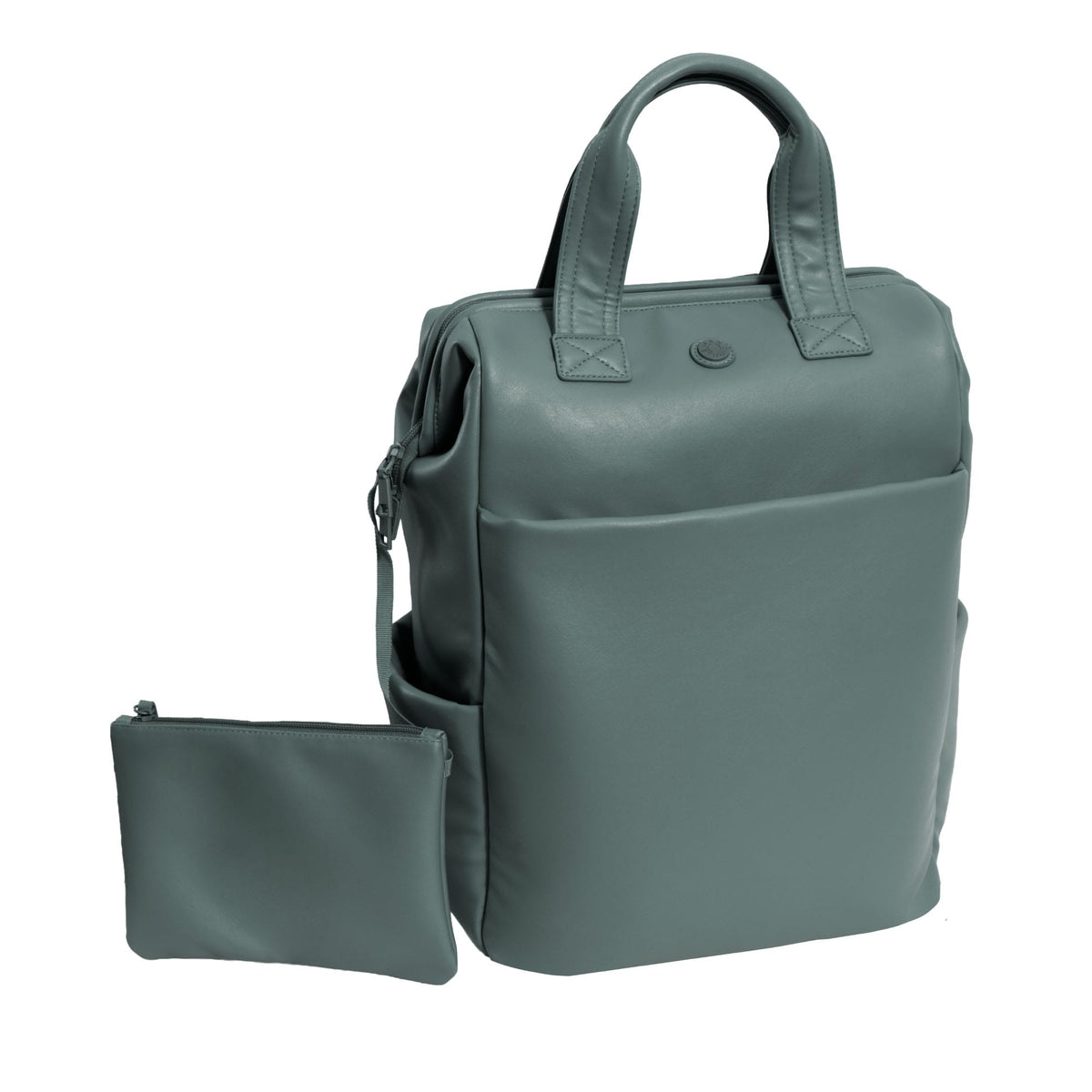 Max Studio 18 Inch Smooth Faux Vachetta PU Workbook Backpack