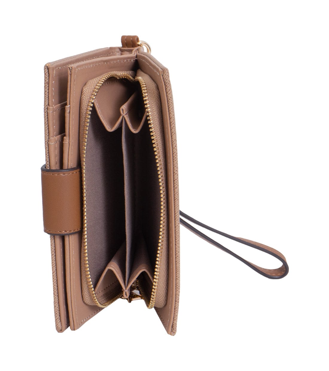 Ellen Tracy Double Compartment Saffiano Zip Around Indexer Wallet