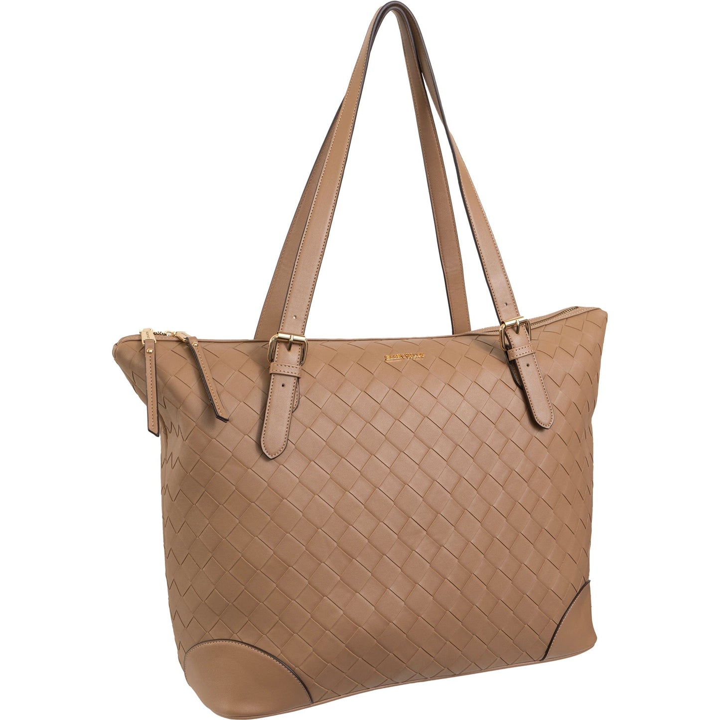Ellen Tracy 20 Inch Basket Weave Quilted Nylon Large Travel Workbook Tote Bag