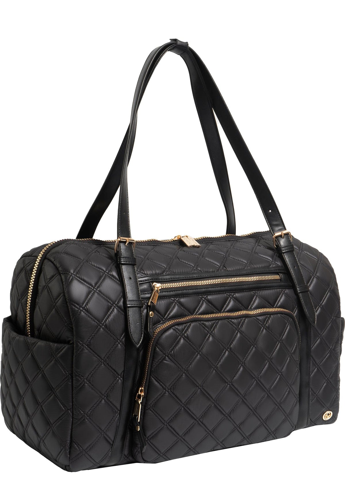 Joan & David The Sloane Diamond Quilted Weekender Duffle Bag