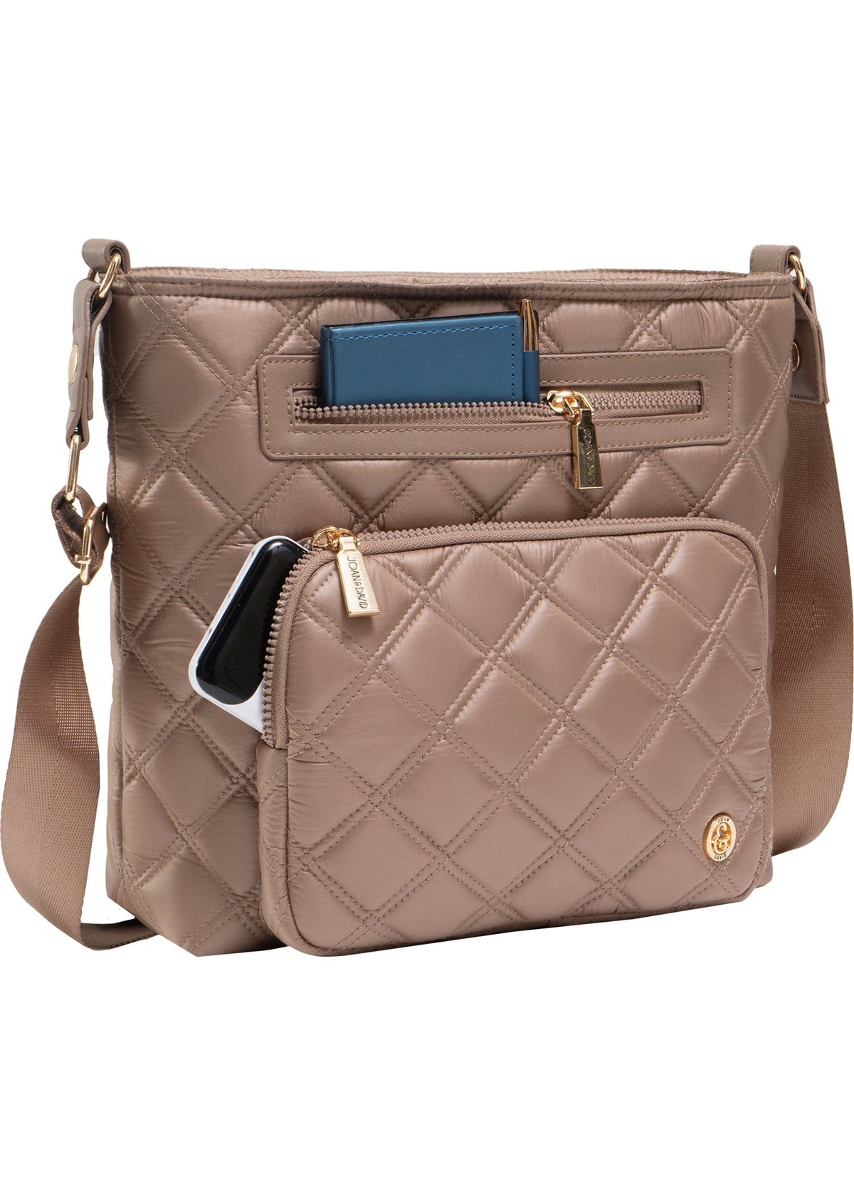 Joan & David The Alina Diamond Quilted Crossbody Bag