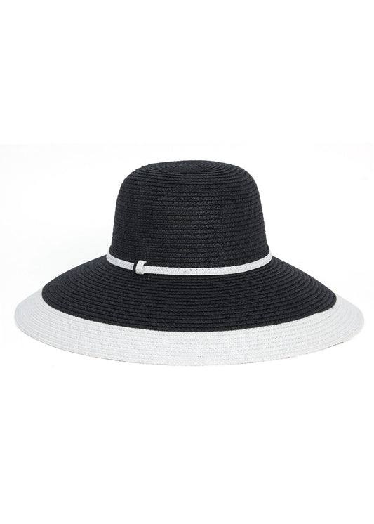 Straw Two-Tone Floppy Hat