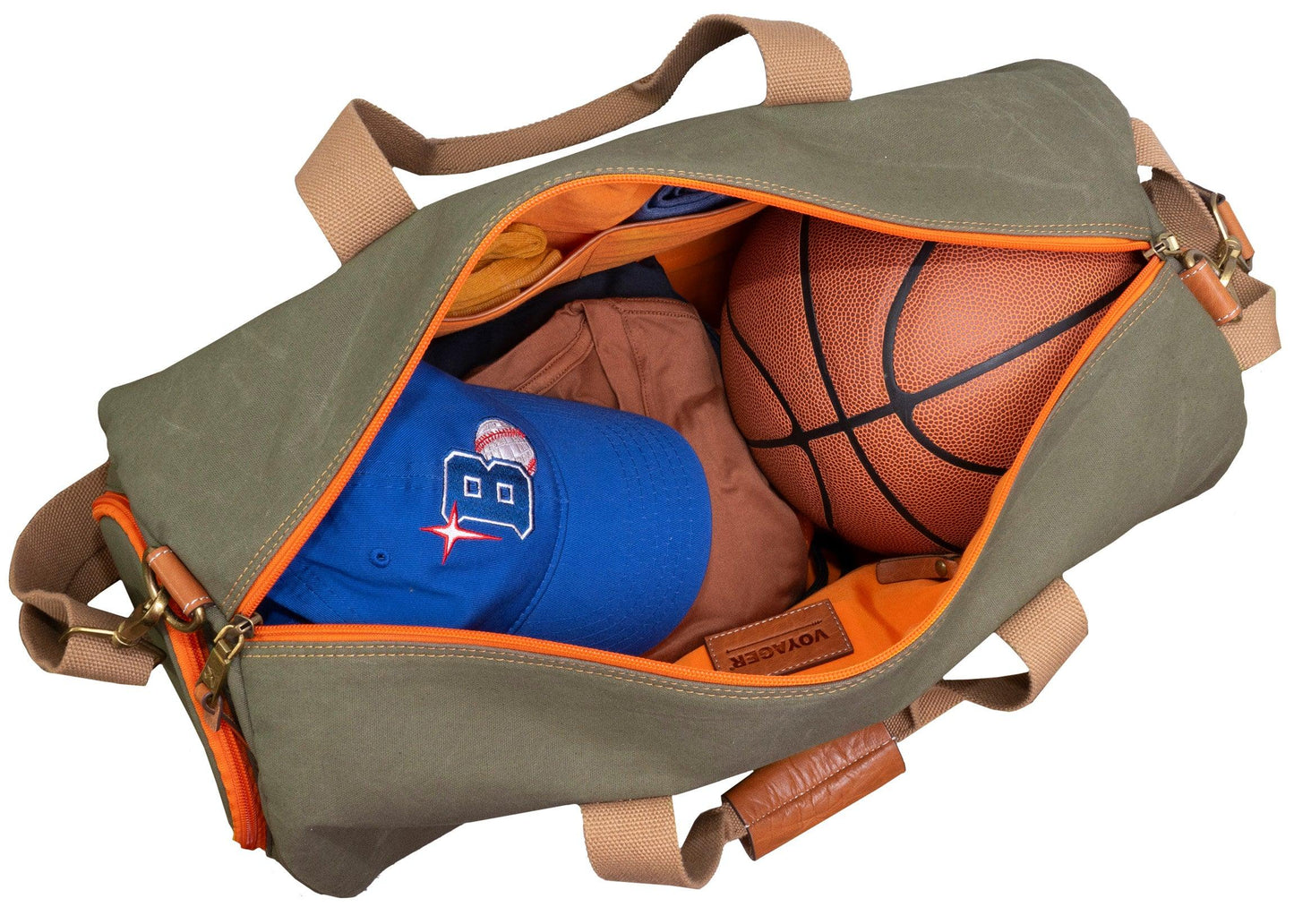 Voyager 20"Waxed Canvas Shoe Pocket Duffel - Navy