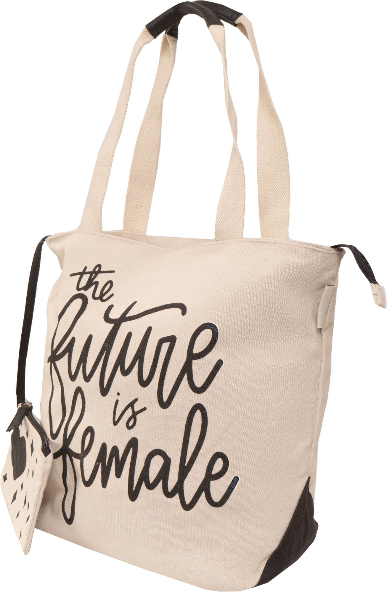 Magid Canvas "THE FUTURE IS FEMALE" Script Tote With Pouch