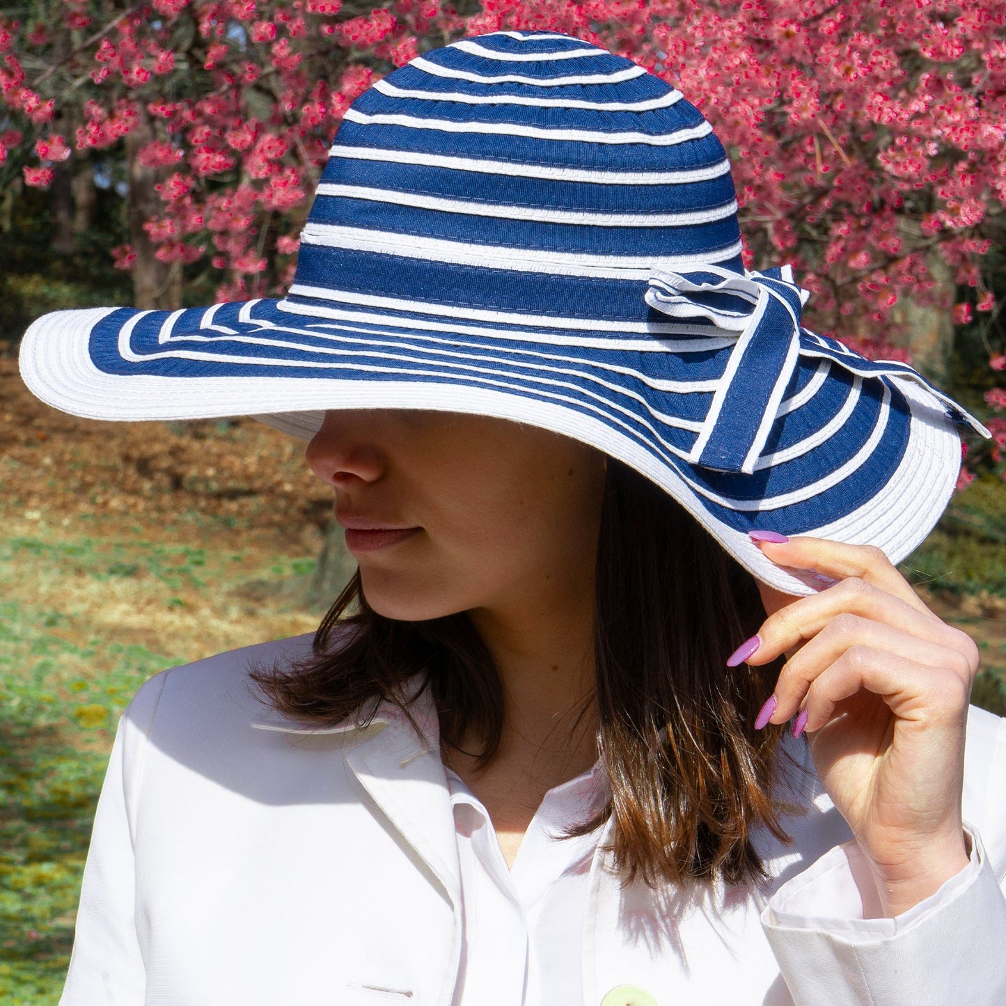 Magid Striped Cotton Foldable Floppy Hat