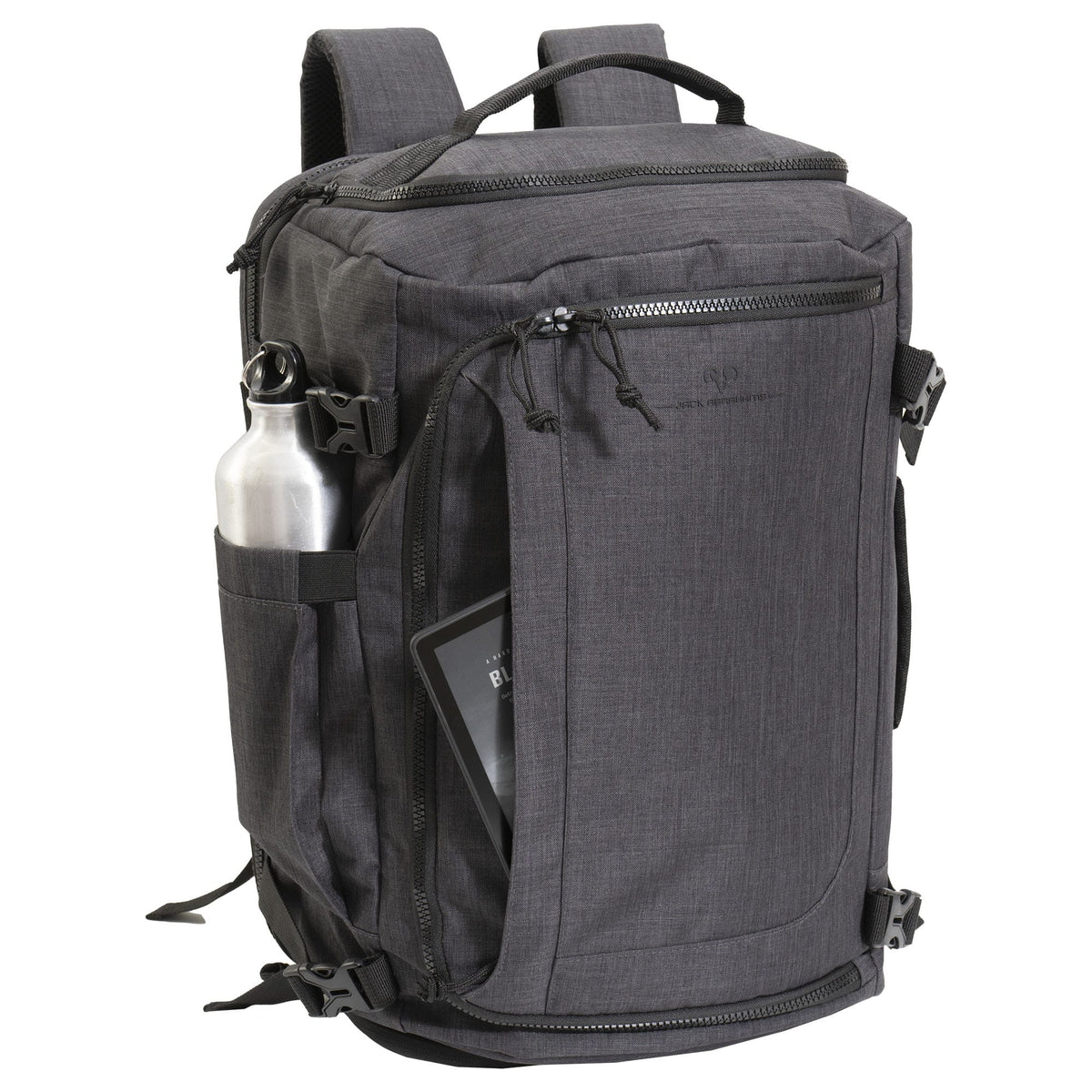 Jack Abrahams The Crosswind 18 Inch Nylon Expandable Weekender Backpack
