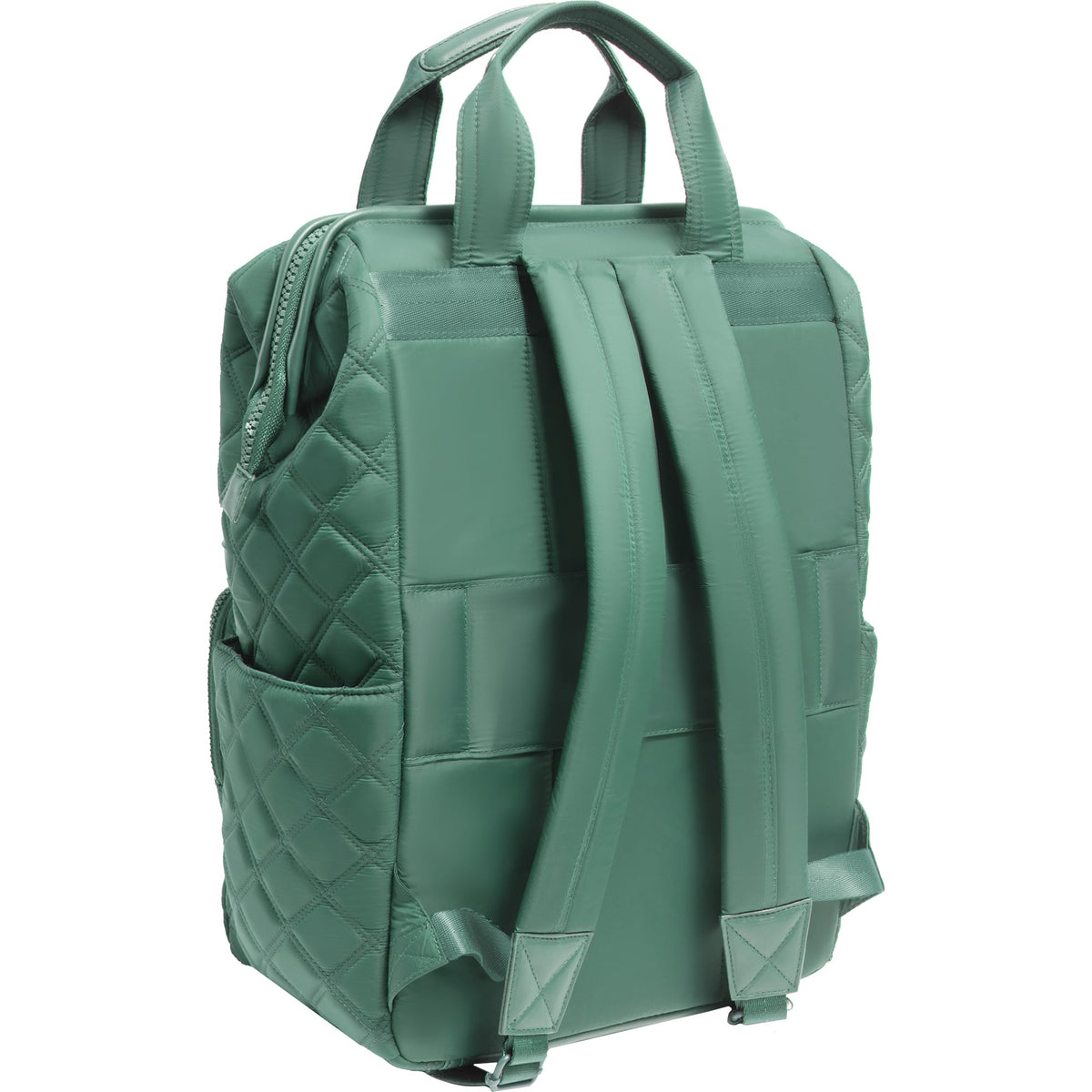 Joan & David Diamond Quilted Puffer Nylon Square Laptop Backpack