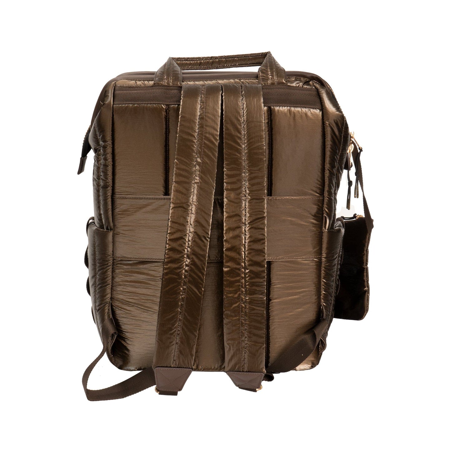 Joan & David Tubular Quilted Metallic Puffer Nylon 18-Inch Workbook Backpack