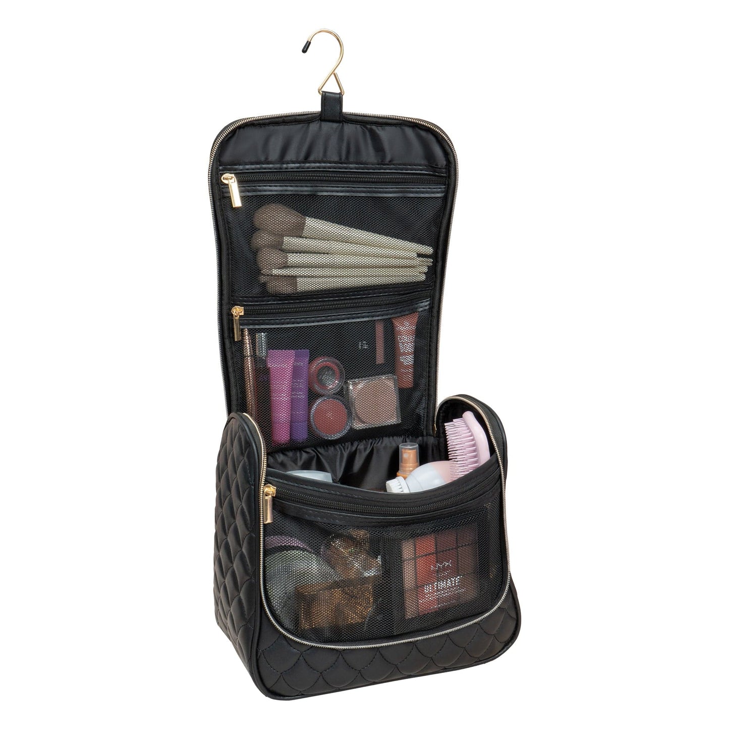 Joan & David The Teardrop Quilted Hanging Makeup Toiletry Cosmetic Bag