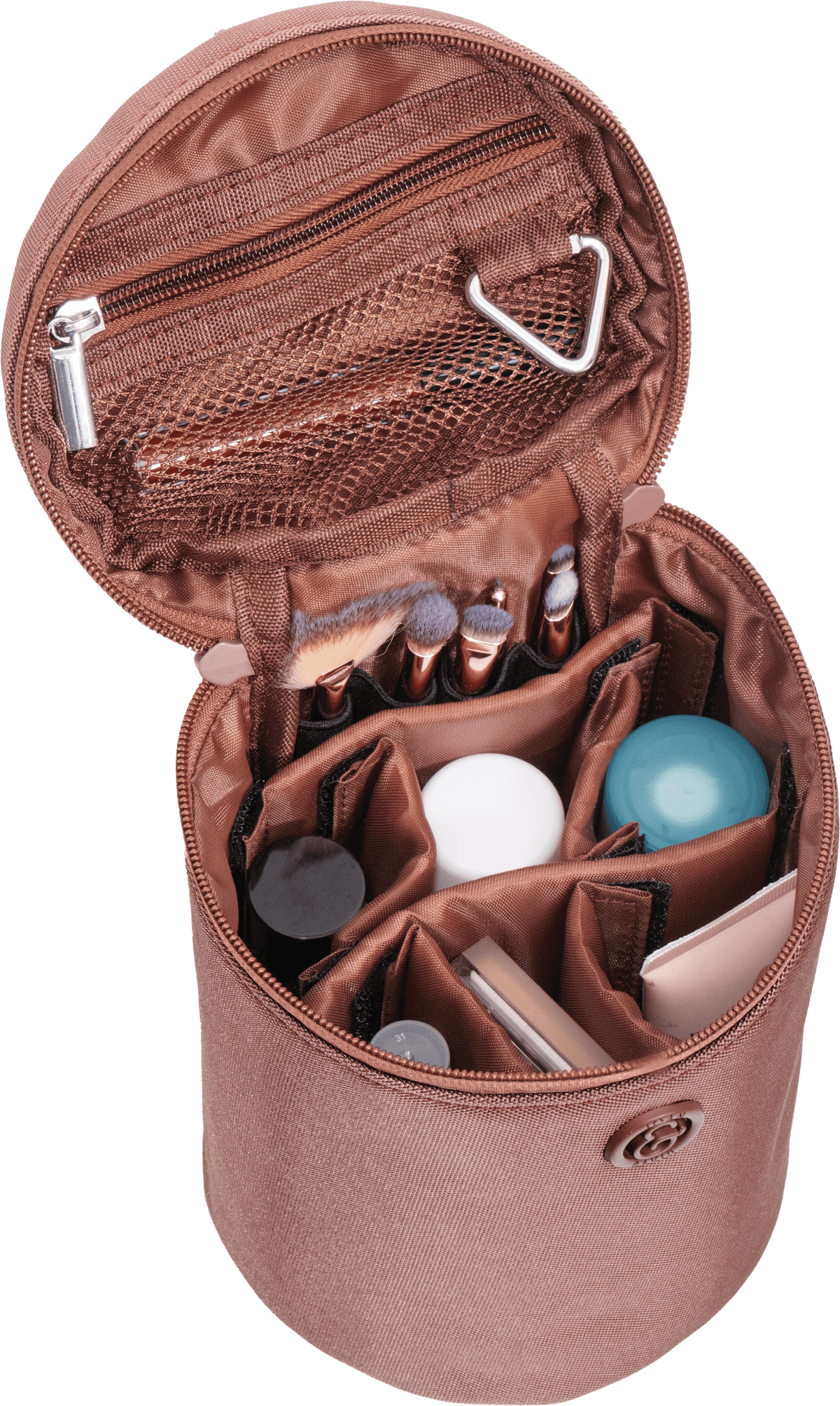 Joan & David 1680 Denier Nylon Top Handle Cylinder Cosmetic Case