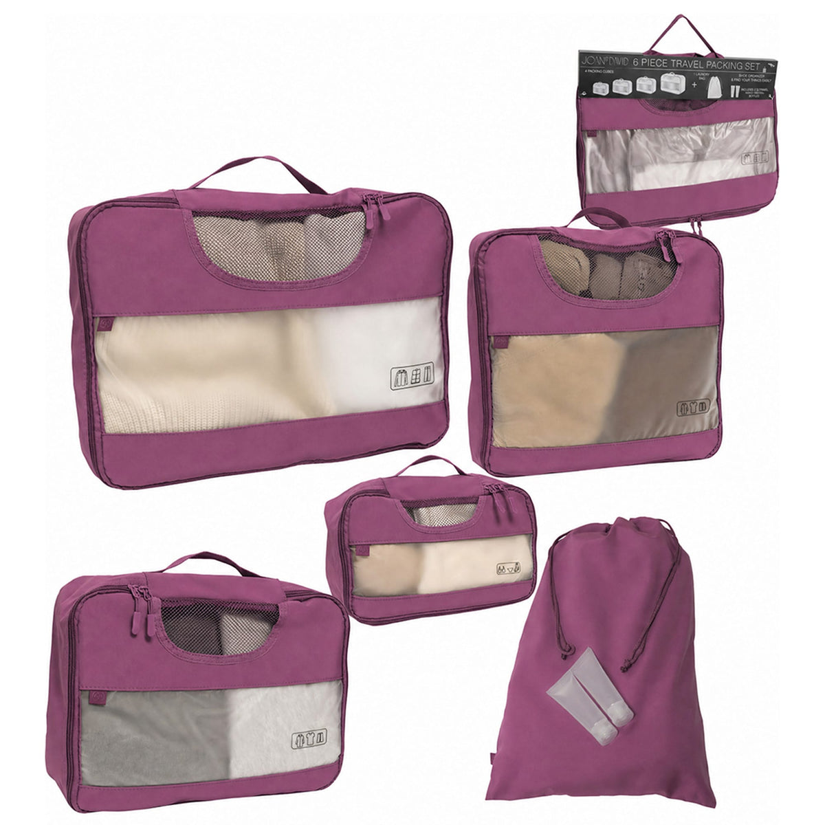Joan & David 6 Piece Travel Packing Cube Set