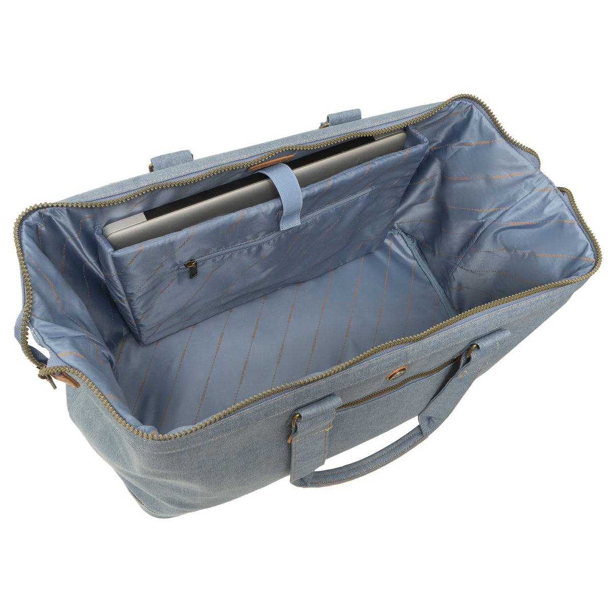 Max Studio The Billie 20 Inch Denim Drop Bottom Weekender Duffel