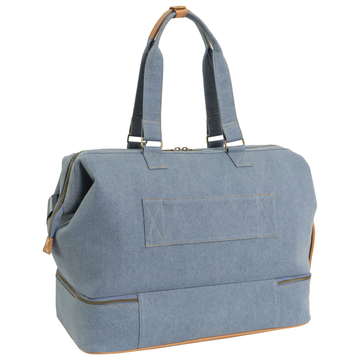 Max Studio The Billie 20 Inch Denim Drop Bottom Weekender Duffel