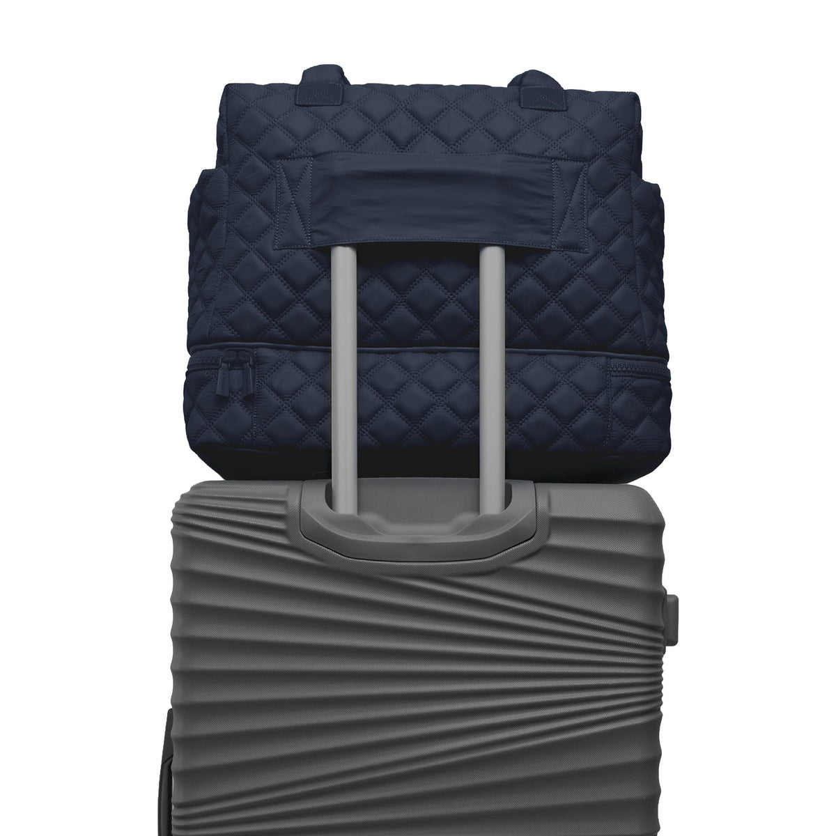 Joan & David The Isabel Quilted Nylon Drop Bottom Duffel Bag