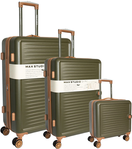 Max Studio ABS 3-Piece Hard Sided The Lisbon Luggage Set