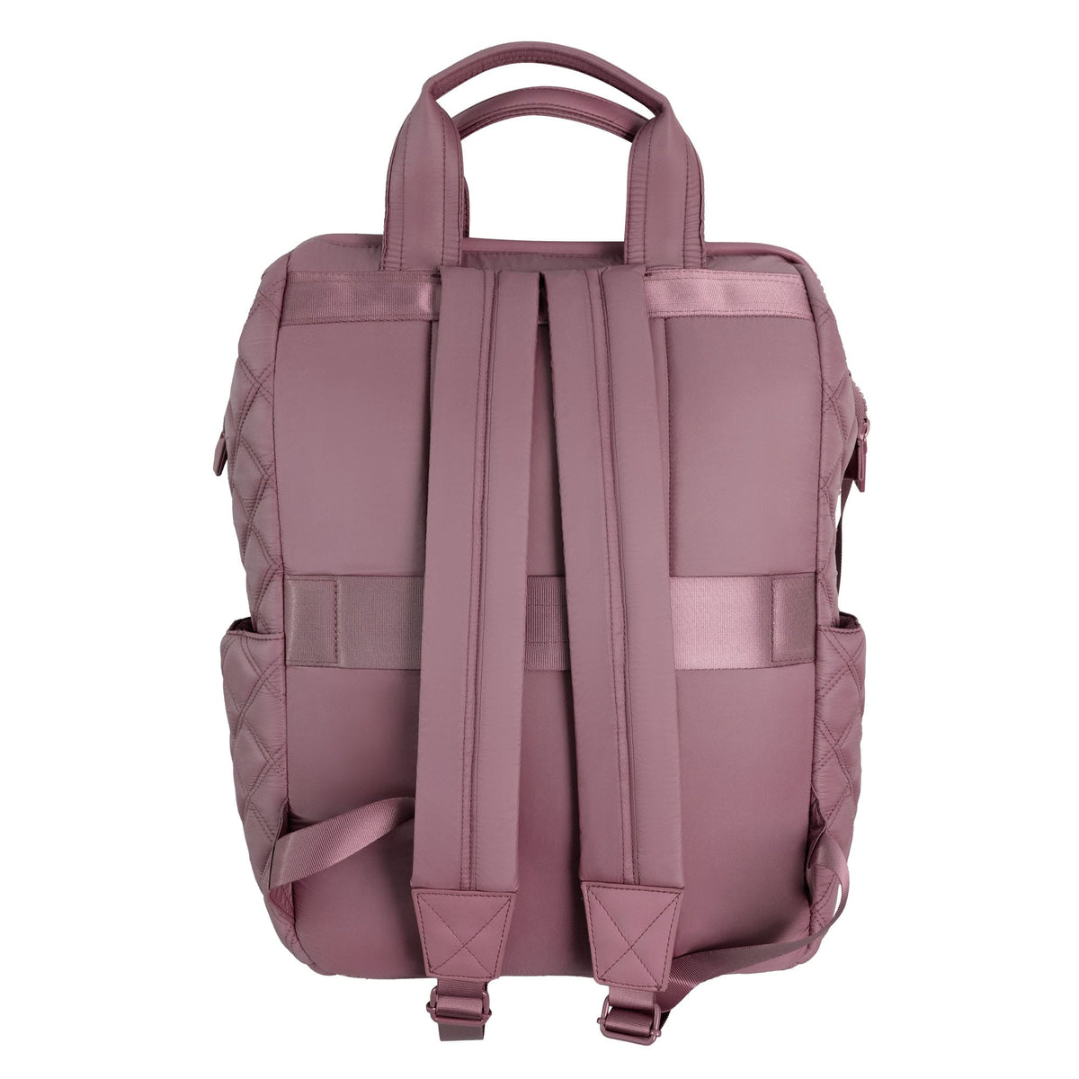 Joan & David Diamond Quilted Puffer Nylon Square Laptop Backpack