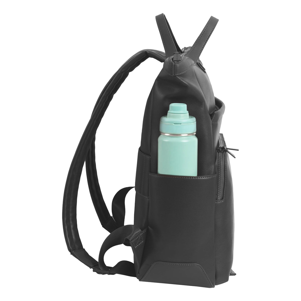 Max Studio The Rosalie 18 Inch Smooth Faux Vachetta PU Workbook Backpack
