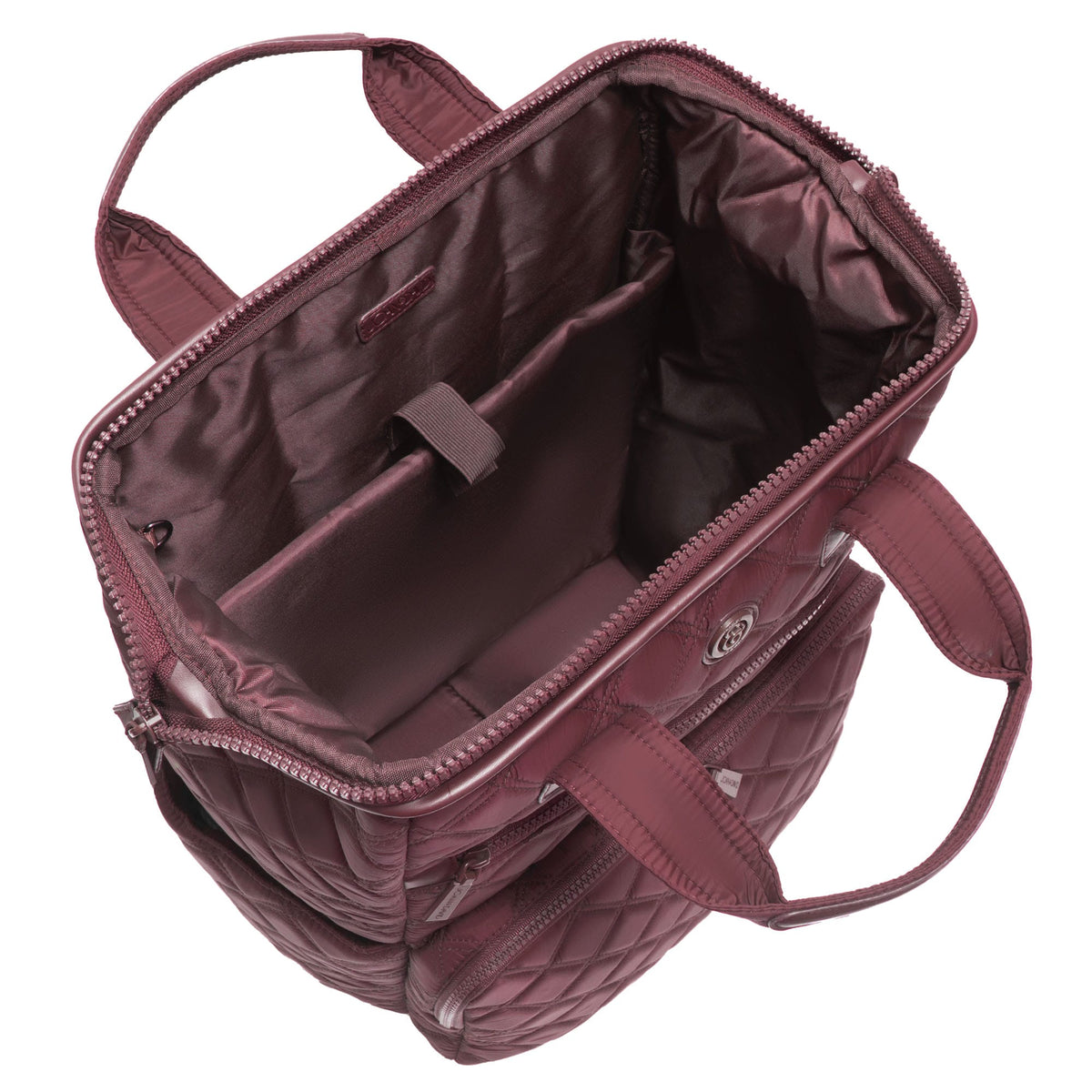 Joan & David Diamond Quilted Puffer Nylon Square Laptop Backpack