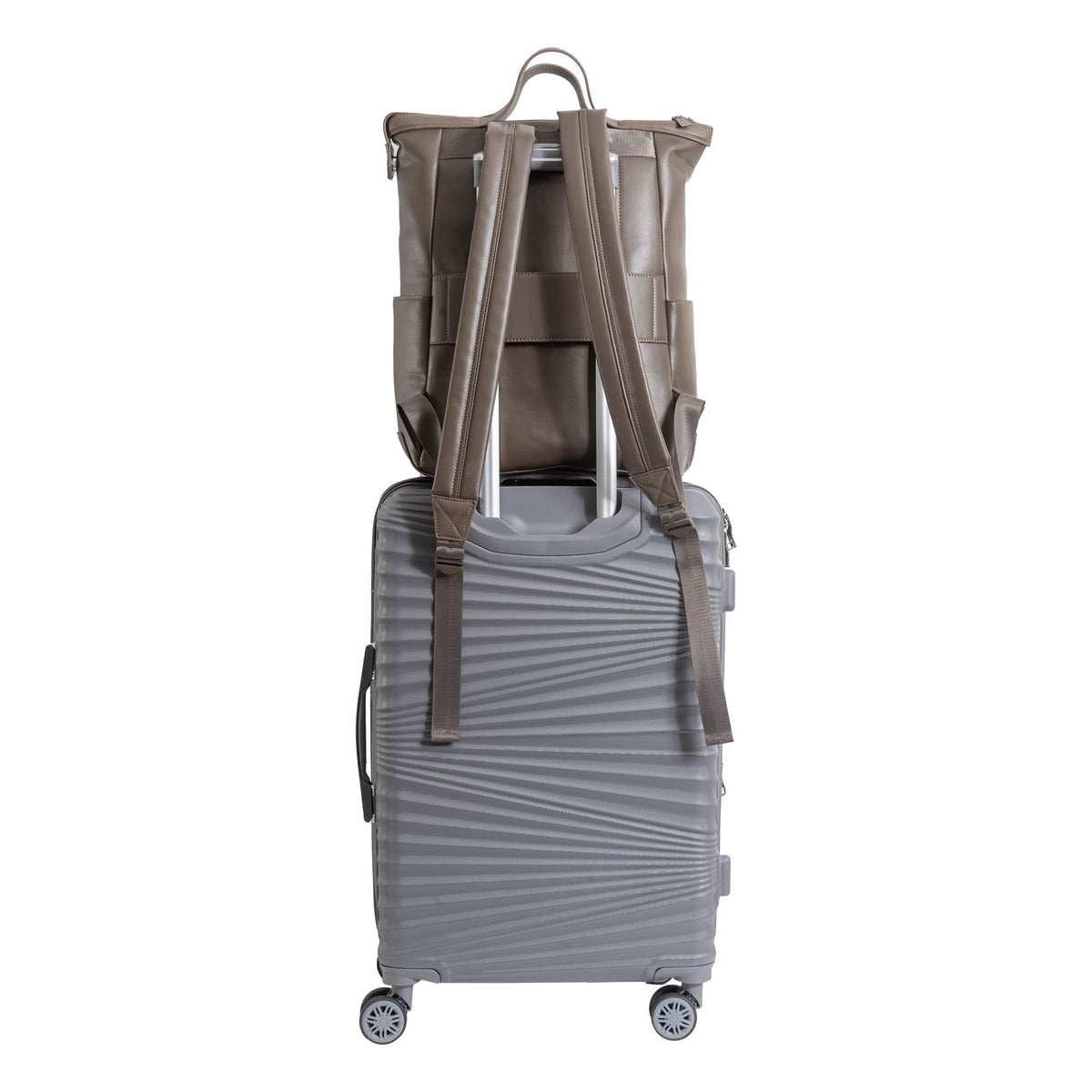 Max Studio The Rosalie 18 Inch Smooth Faux Vachetta PU Workbook Backpack