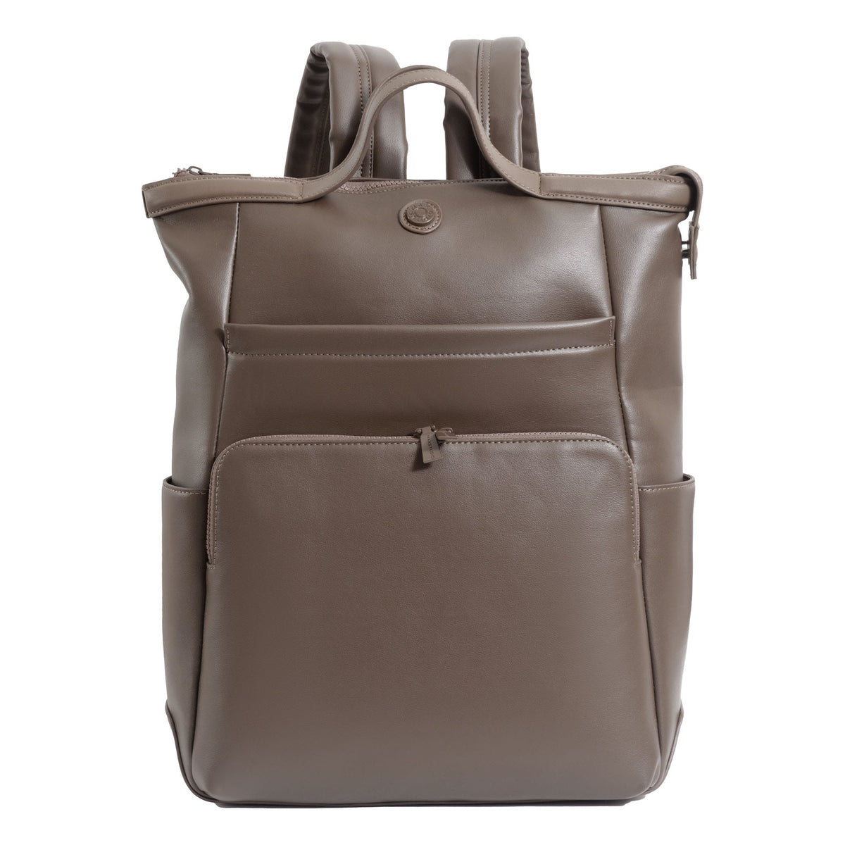 Max Studio The Rosalie 18 Inch Smooth Faux Vachetta PU Workbook Backpack
