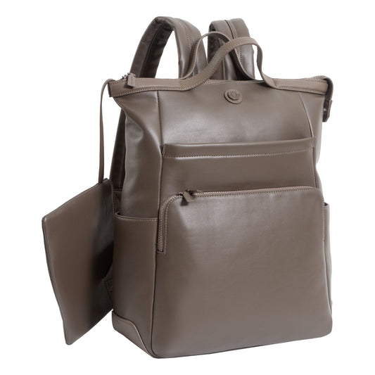 Max Studio The Rosalie 18 Inch Smooth Faux Vachetta PU Workbook Backpack