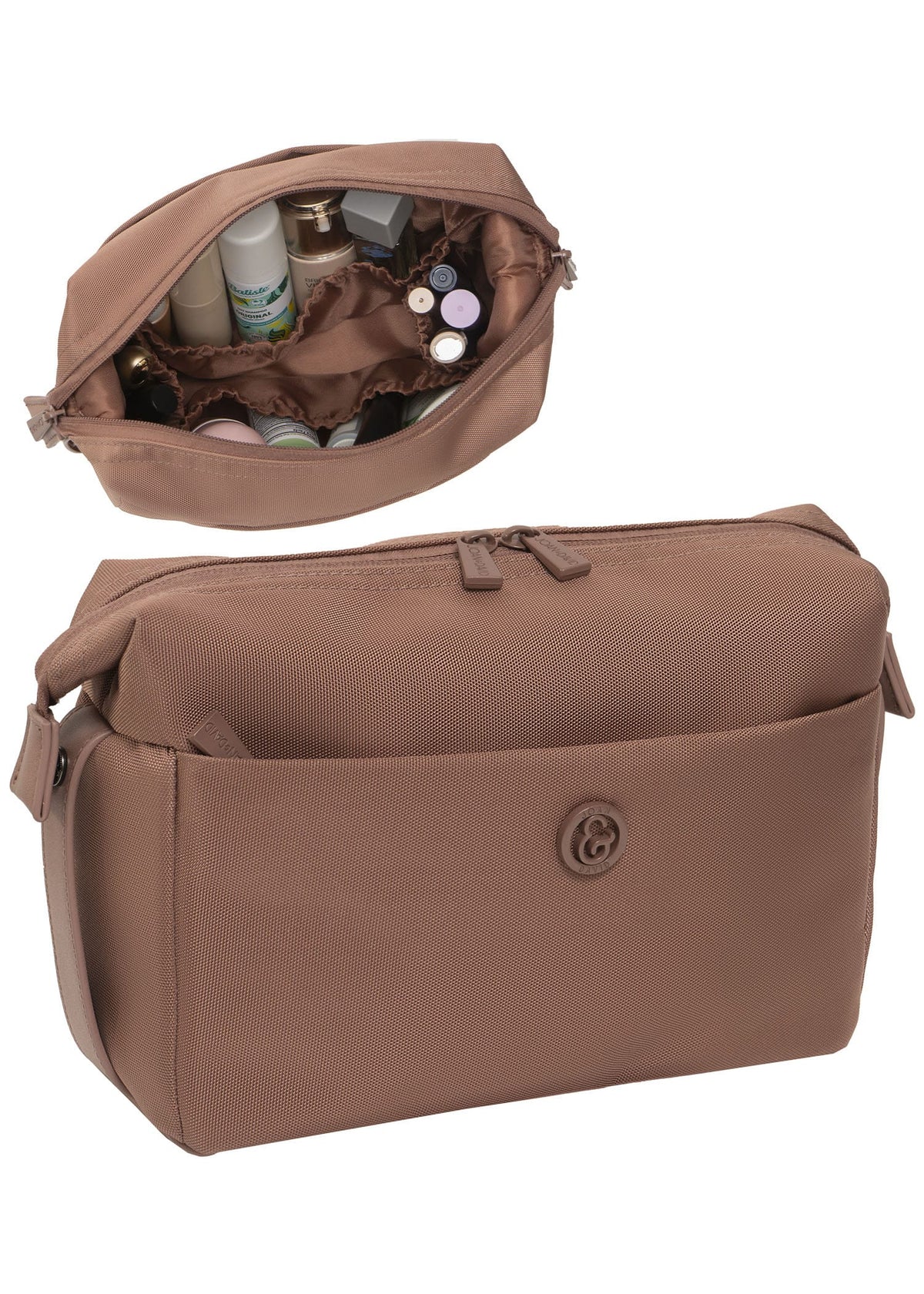 Joan & David 1680 Denier Nylon Cosmetic Case With Front Zip Pocket