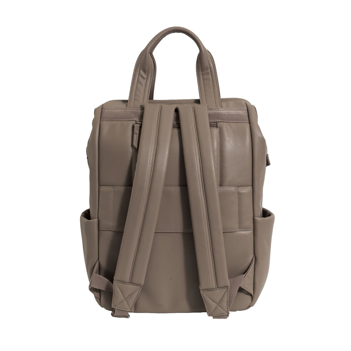 Max Studio 18 Inch Smooth Faux Vachetta PU Workbook Backpack